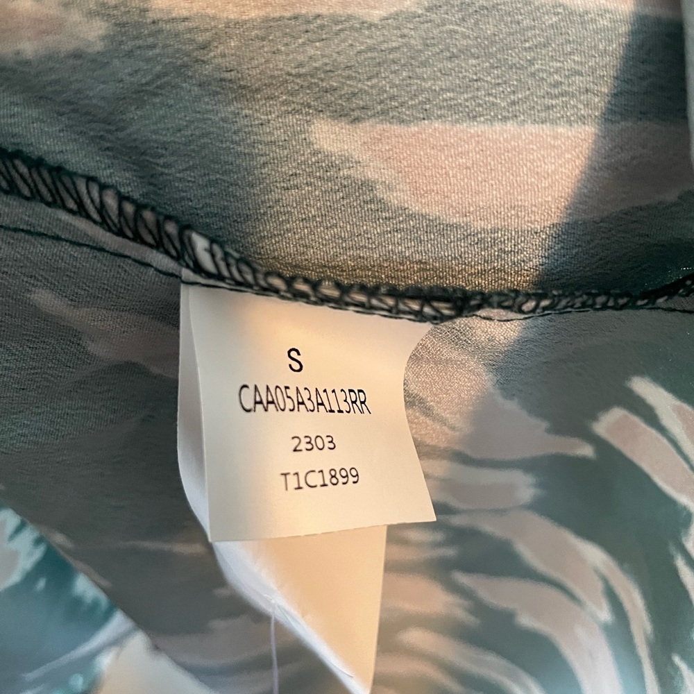 CUPSHE Green Tan Print Surplice V Neck Elastic Waist Cover‎ Up Dress  Size Small - Picture 7 of 8